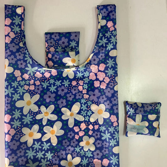 Flower Power Packable Tote Bag