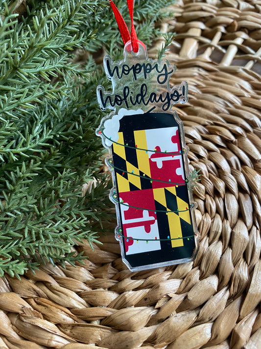 Hoppy Holidays Maryland Beer Ornament