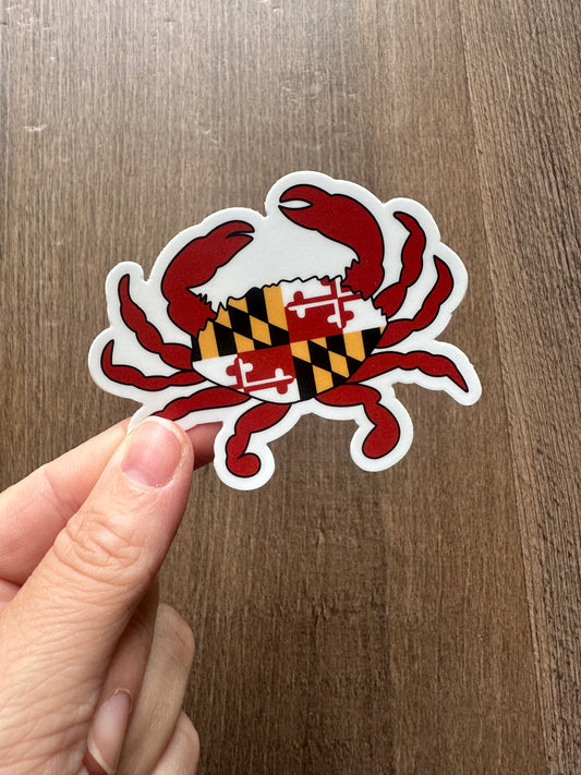 Maryland Flag Crab Vinyl Sticker