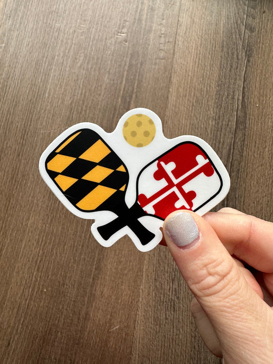 Maryland Pickle Ball Paddles Sticker